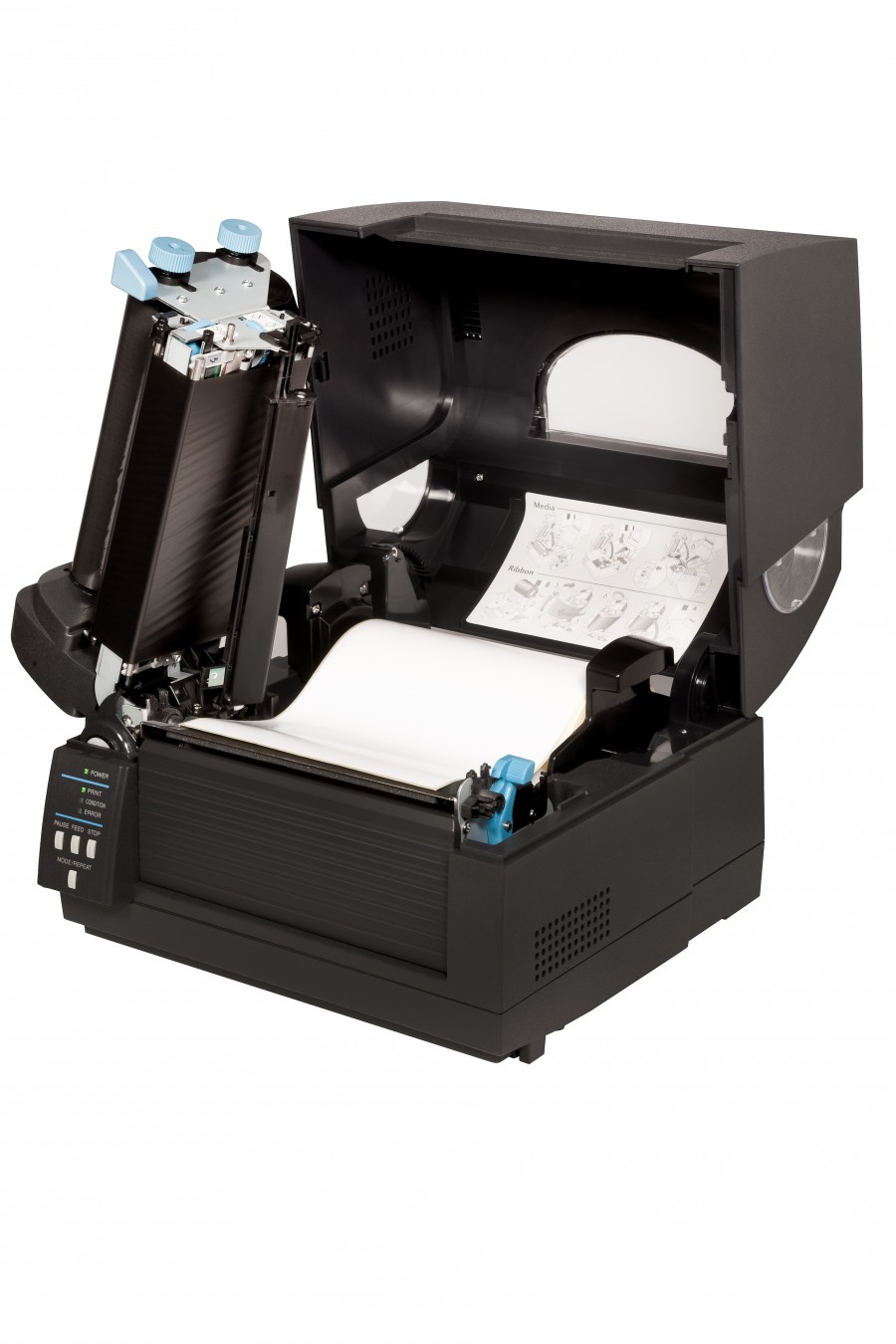Citizen CL S6621 Desktop Label Printer Open Side On Roll Holder Up