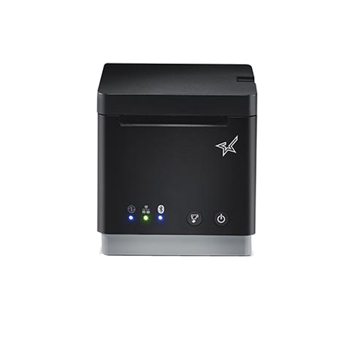 Star MC Print 2 receipt printer in black facing forward