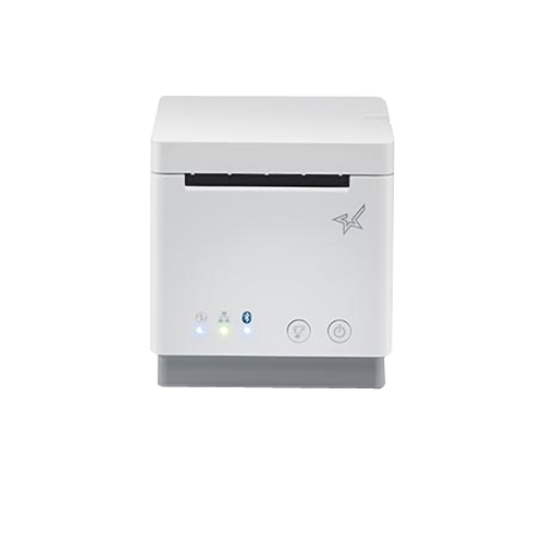 Star MC Print 2 receipt printer in white facing forward