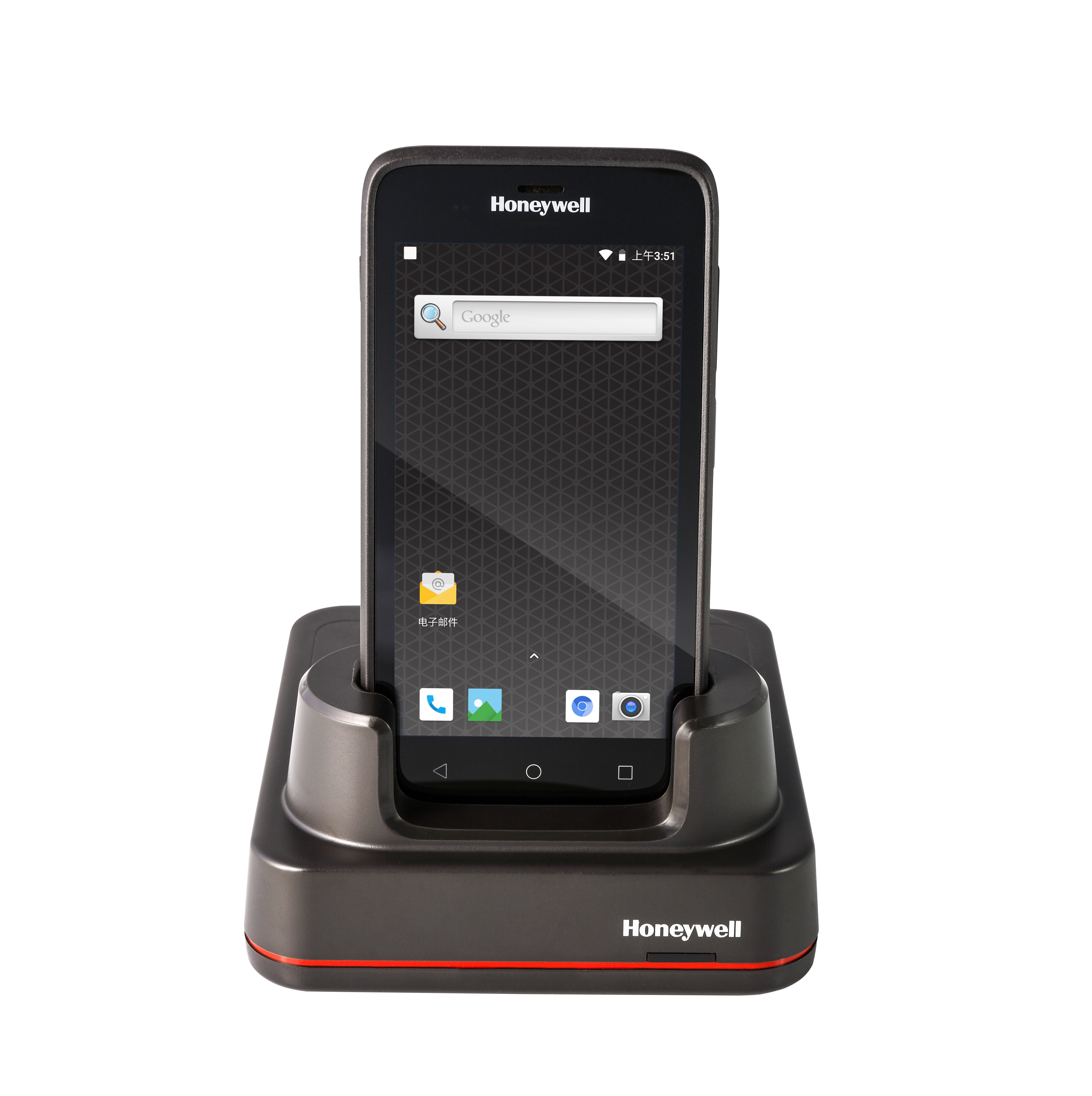 Honeywell ScanPal EDA51 Mobile Computer Front Facing In Cradle