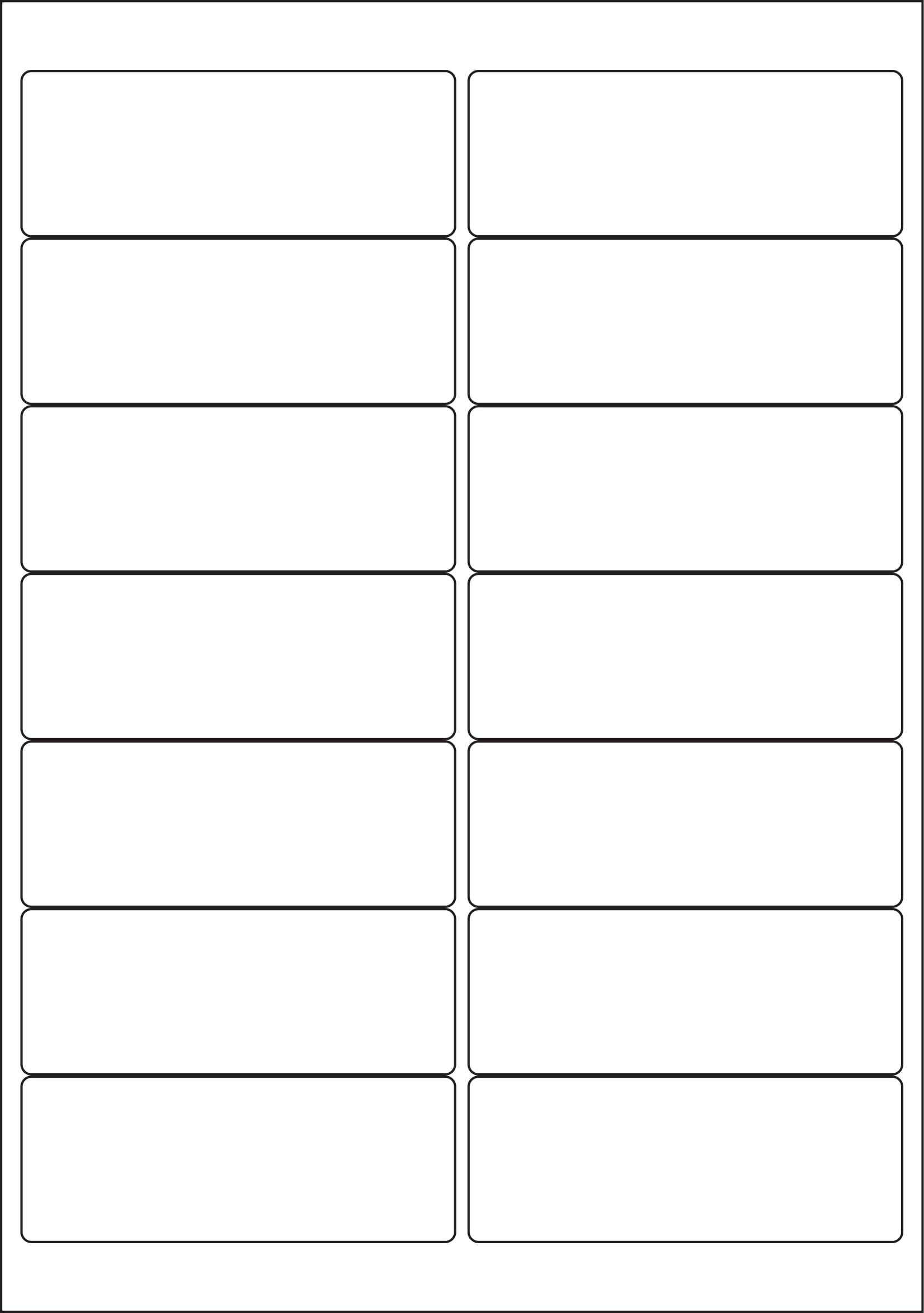 LL14 laser labels with round corners, 14 per sheet