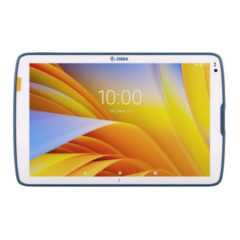 Zebra ET40-HC Wi-Fi Only Healthcare Tablet, designed with a white and blue housing for healthcare environments, featuring a vibrant display and durable design tailored for medical professionals.