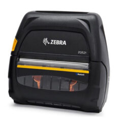 Zebra ZQ521 Mobile Receipt Printer, a rugged and durable device designed for on-the-go printing in demanding environments. It features a compact design with Bluetooth connectivity, enabling wireless operation for tasks such as invoicing, proof of delivery, and receipt generation. Built to withstand harsh conditions, this printer is ideal for industries like transportation, logistics, and field services.