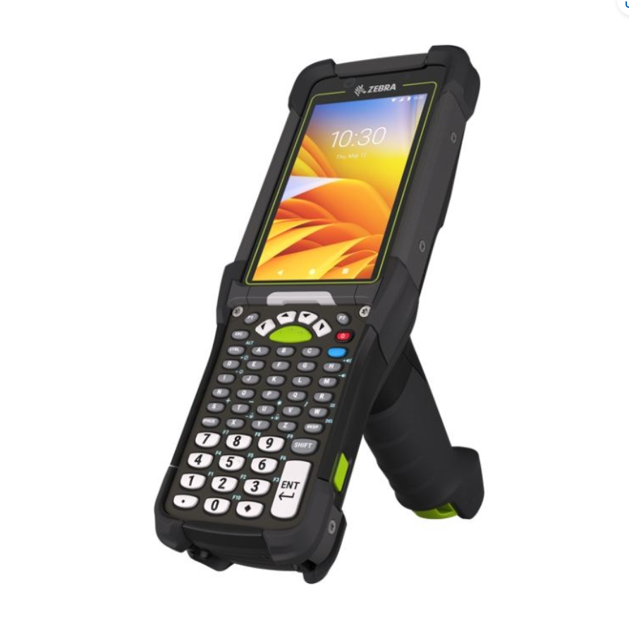Zebra MC9400 ultra-rugged handheld computer featuring a full alphanumeric keypad, vibrant touchscreen display, and ergonomic grip, designed for demanding industrial applications.
