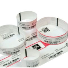 Zebra Z-Band Adult Direct White Wristbands, 25.4 x 279.4mm, 1" ID, 5" OD, 10005008