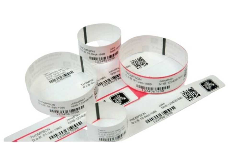 Zebra Z-Band Adult Direct White Wristbands, 25.4 x 279.4mm, 1" ID, 5" OD, 10005008