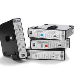 Zebra Z-Band UltraSoft wristbands cartridges, designed for use with Zebra HC100 printers, featuring durable, antimicrobial-coated wristbands for secure patient identification in healthcare settings.